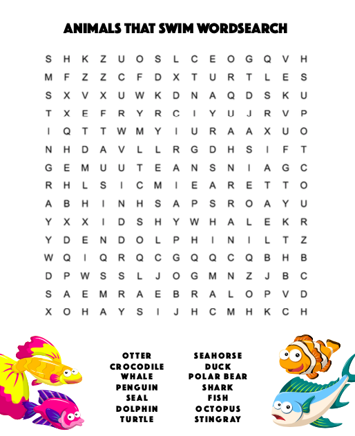 MD Sports Solutions - Animal Word Search